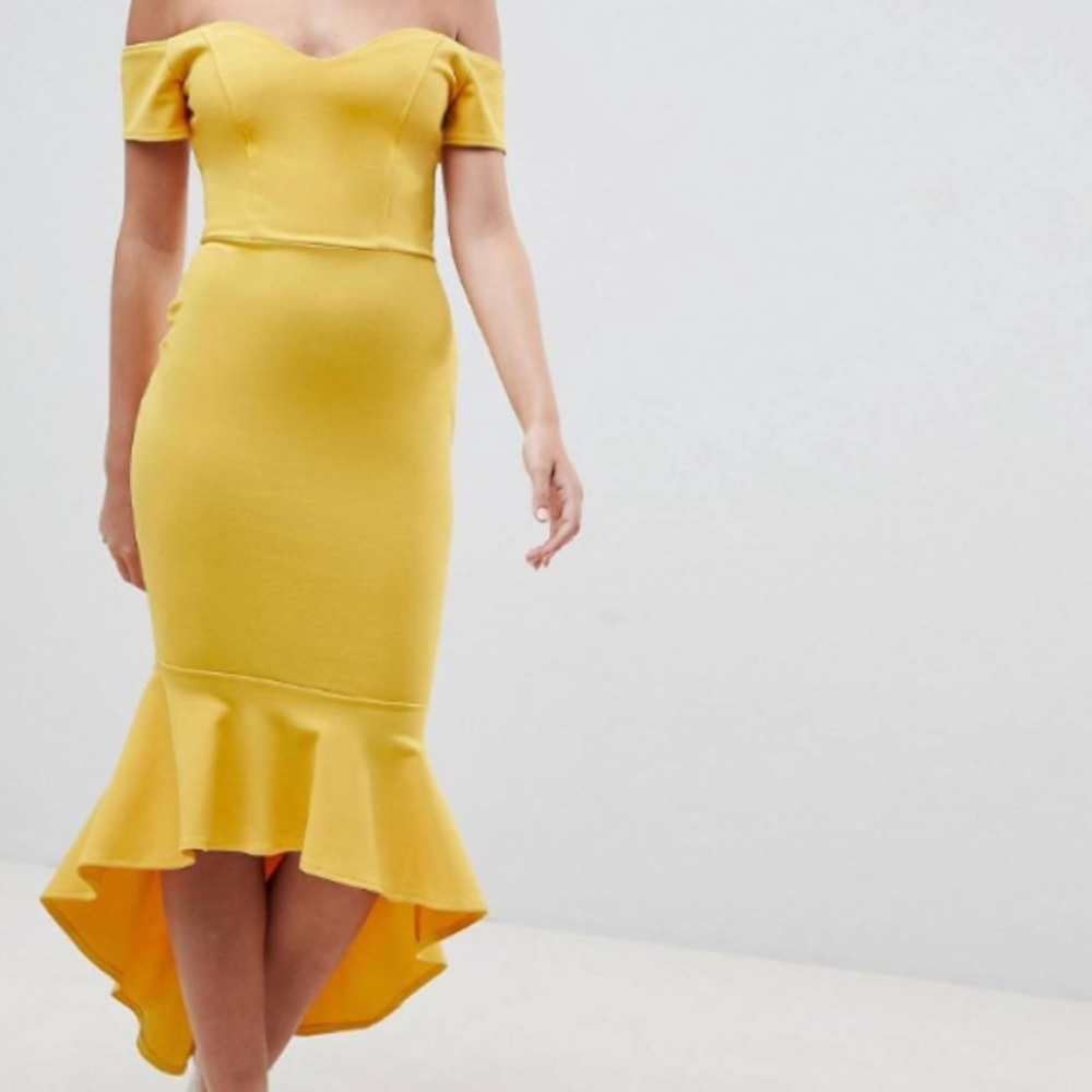 ASOS Bodycon Off-the-Shoulder Mermaid Dress UK 14/US 10